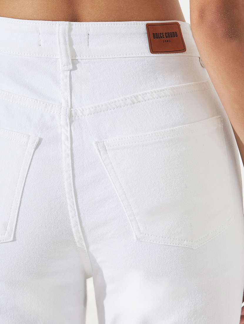 women solid high rise bootcut jeans - 22540452 -  Standard Image - 3