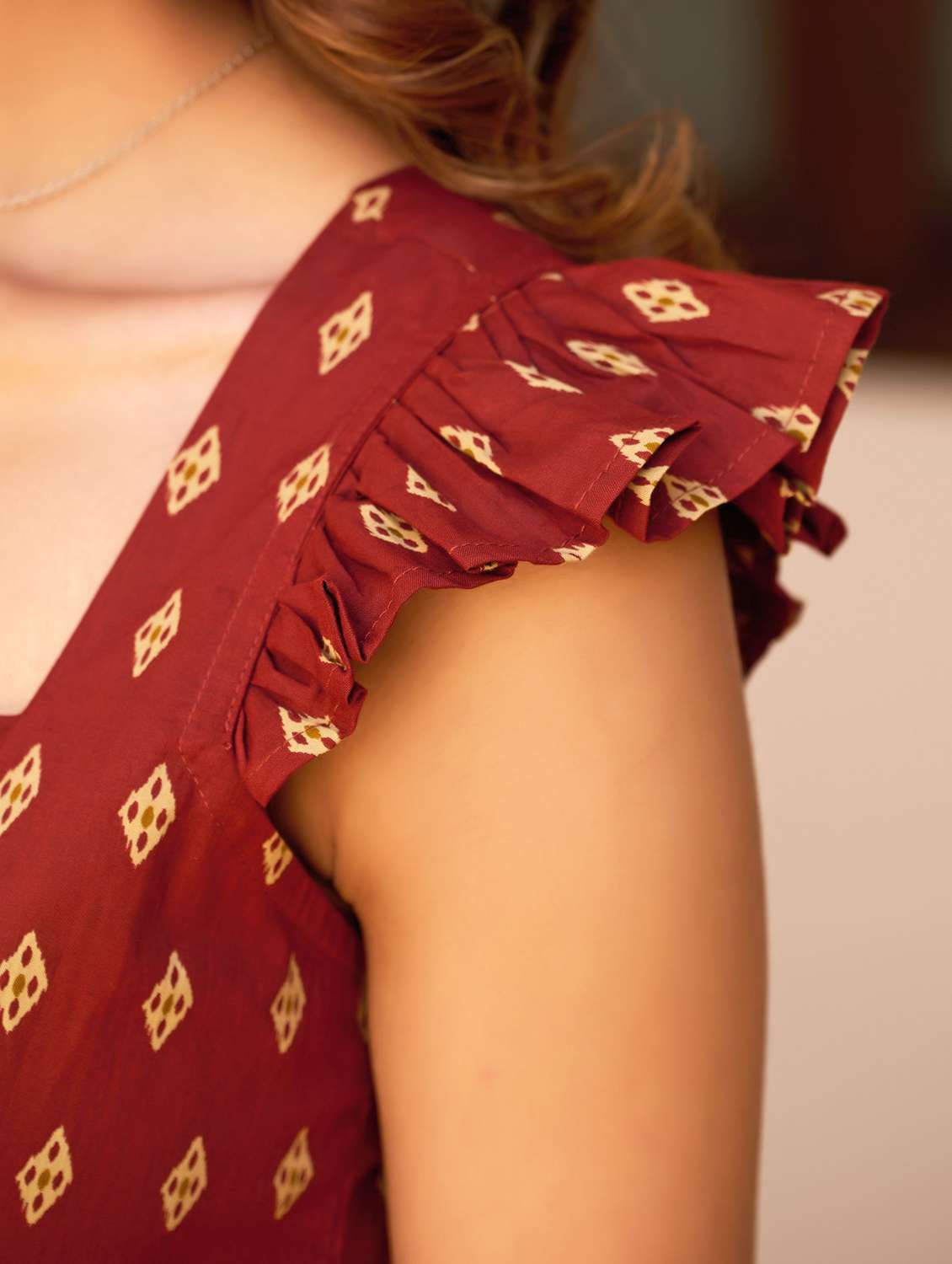 women printed square neck peplum top - 22540534 -  Standard Image - 5