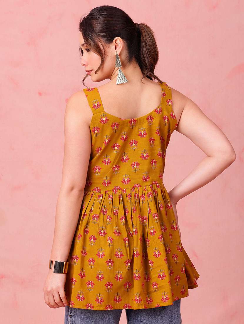 women printed sleeveless peplum tunic - 22540567 -  Standard Image - 3