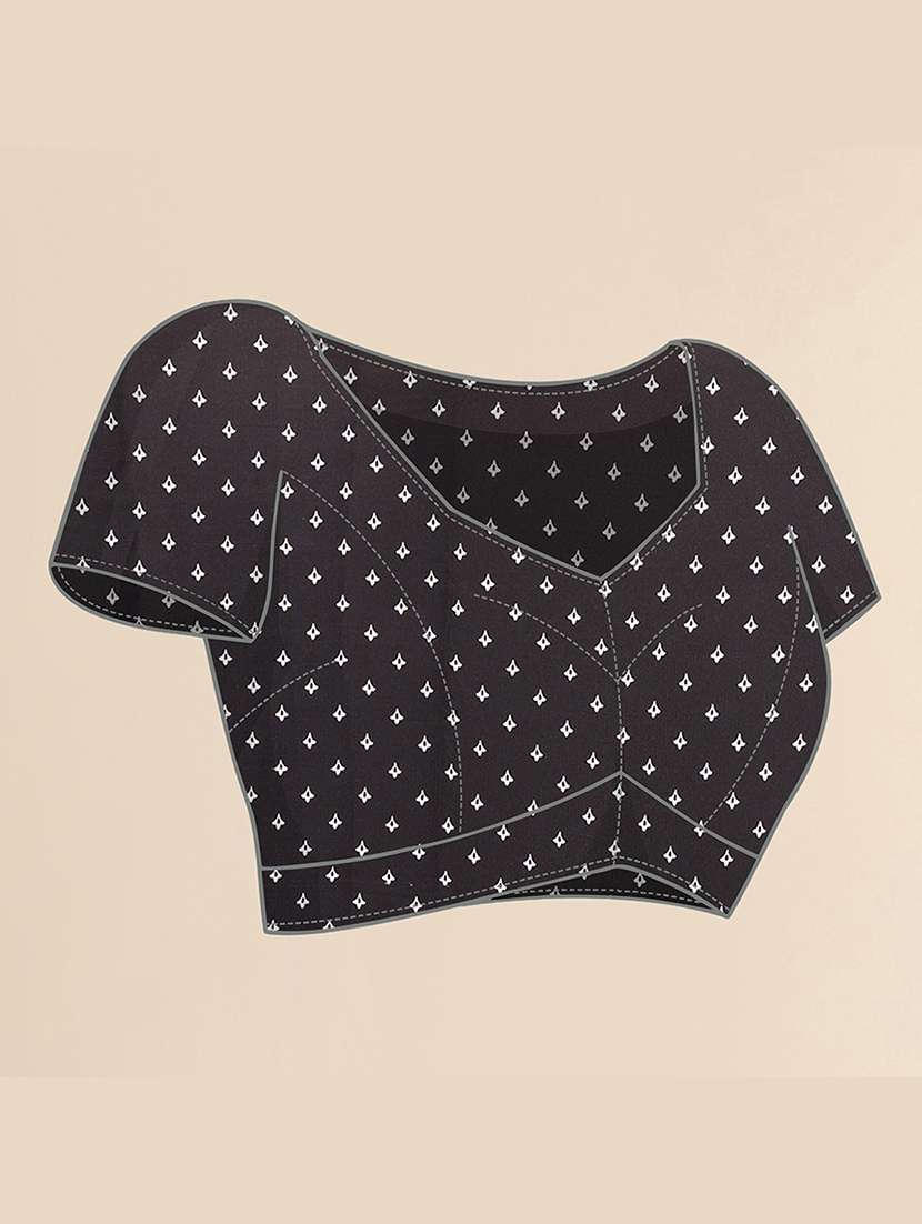 Women Printed Casual Wear Saree With Blouse - 22540661 -  Standard Image - 5