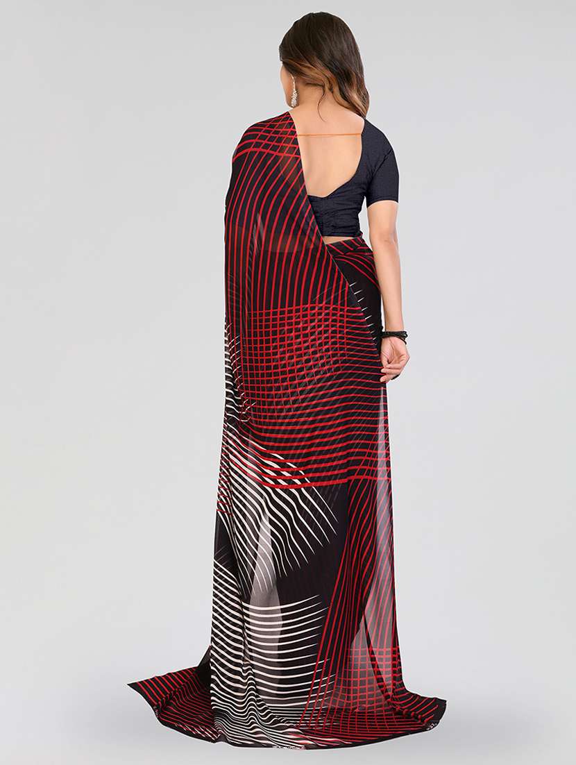 Women Printed Casual Wear Saree With Blouse - 22540683 -  Standard Image - 3