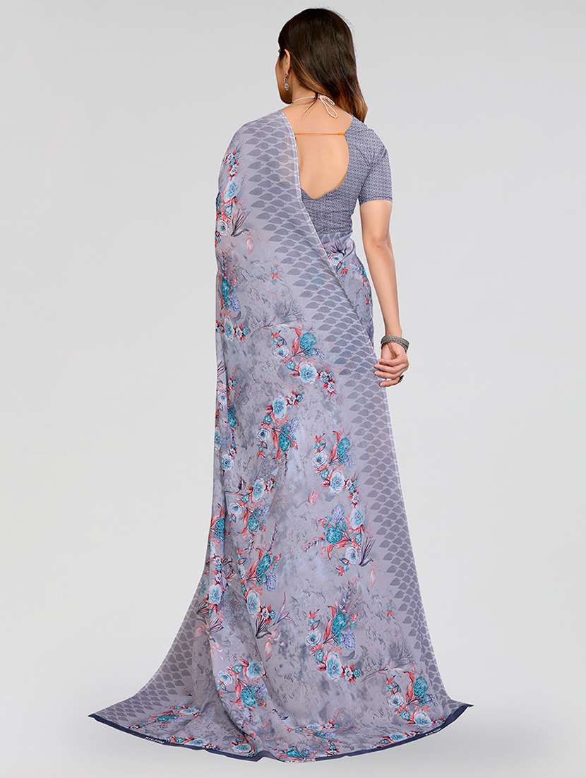 women printed casual wear saree with blouse - 22540692 -  Standard Image - 3