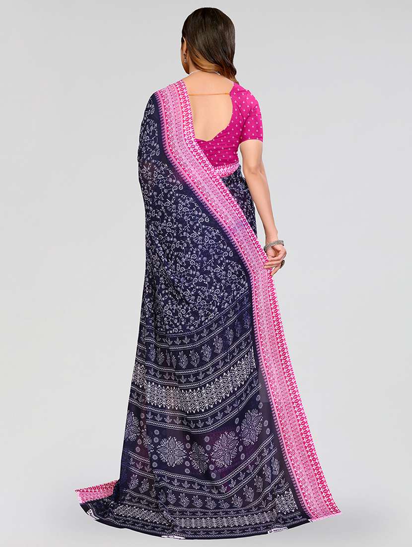 women printed casual wear saree with blouse - 22540707 -  Standard Image - 3