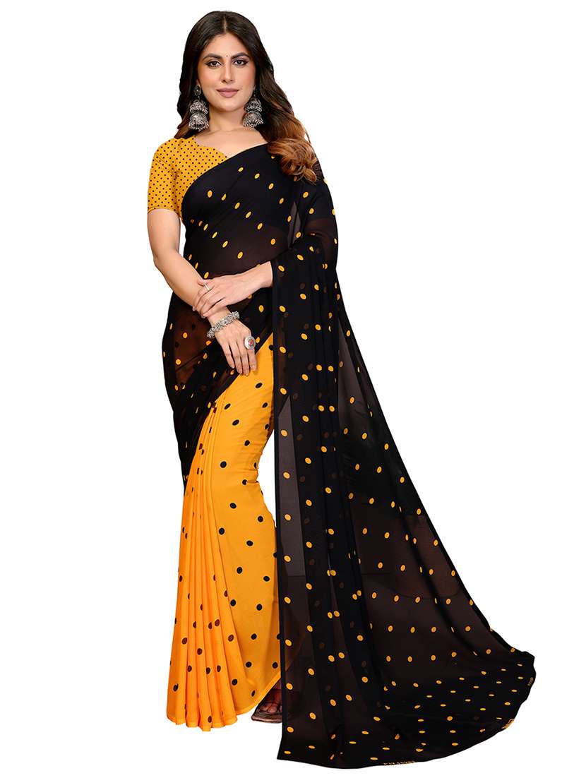 women printed casual wear saree with blouse