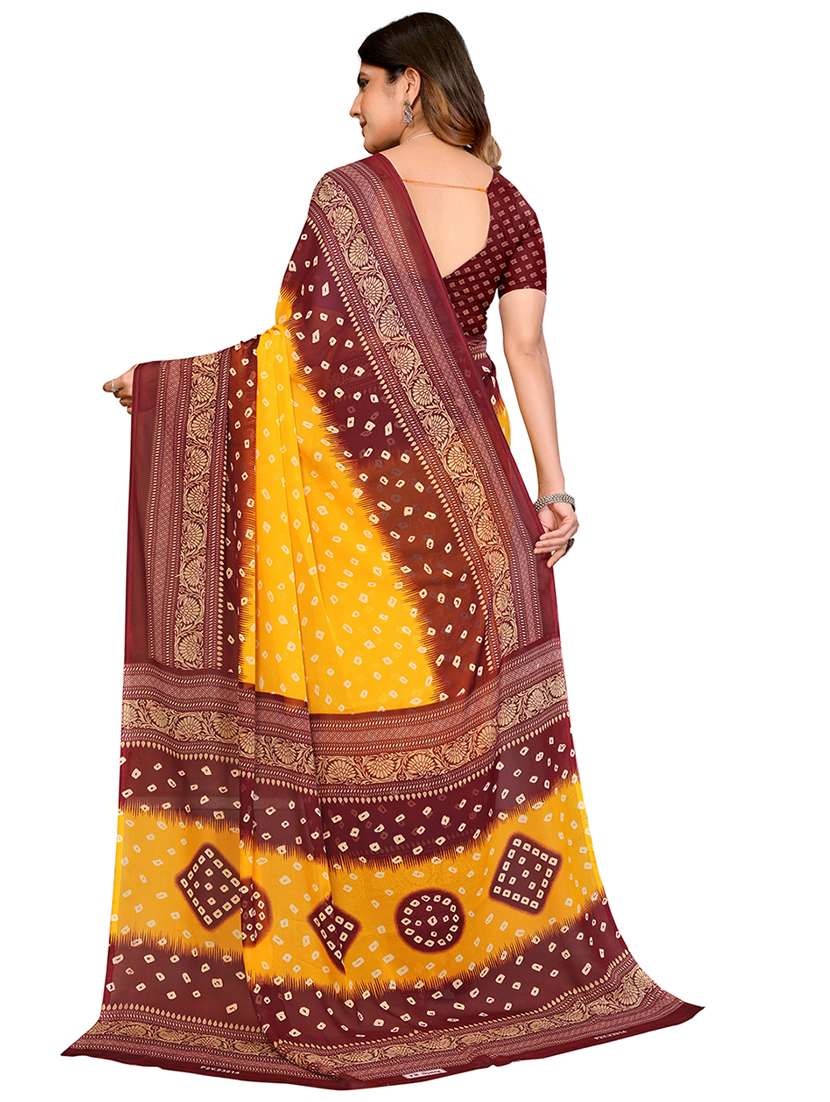 women printed casual wear saree with blouse - 22540787 -  Standard Image - 3