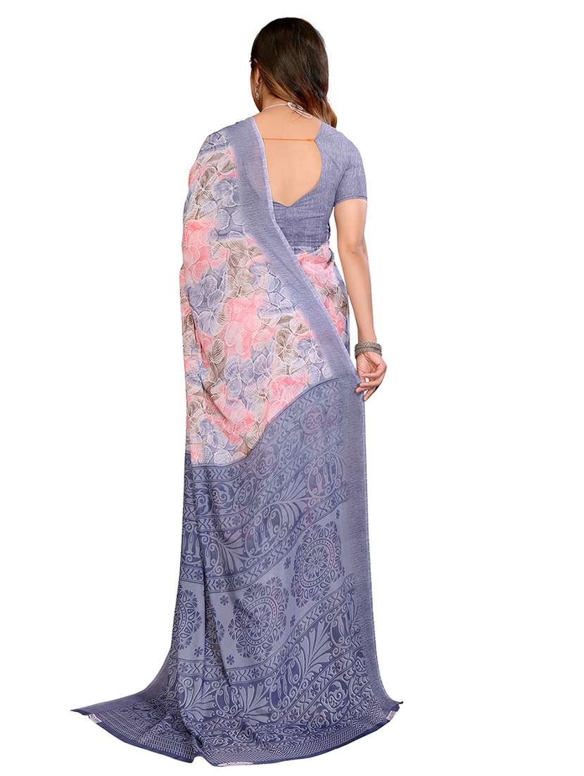 women printed casual wear saree with blouse - 22540792 -  Standard Image - 3