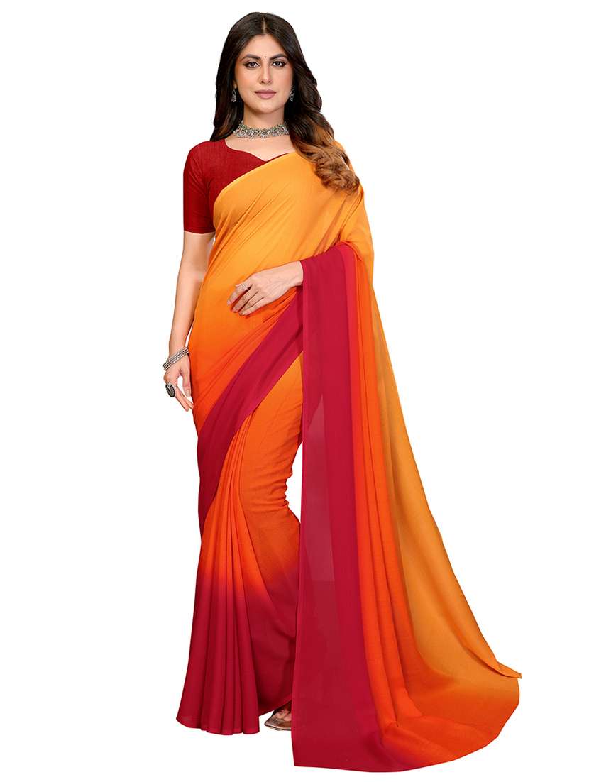 women printed casual wear saree with blouse