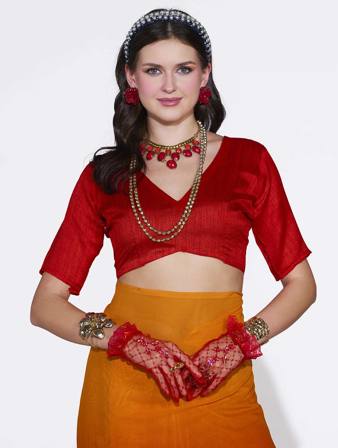 women printed casual wear saree with blouse - 22540927 -  Standard Image - 5