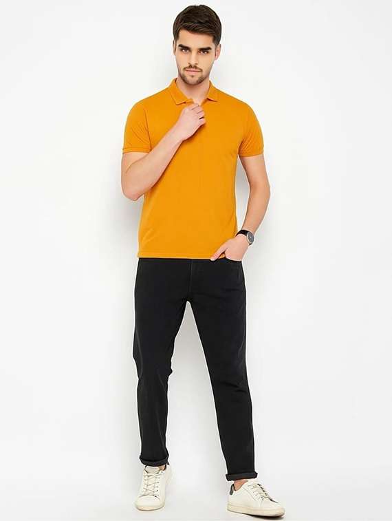 men solid short sleeve slim fit polo t-shirt - 22540945 -  Standard Image - 3