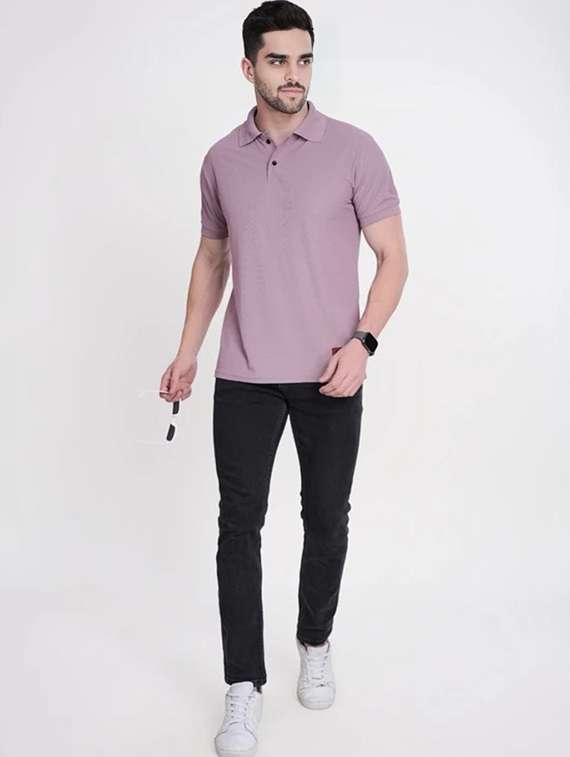 men solid short sleeve slim fit polo t-shirt - 22540948 -  Standard Image - 3
