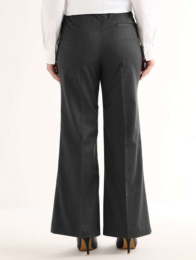 Women Solid Mid Rise Bootcut Trouser - 22540967 -  Standard Image - 3