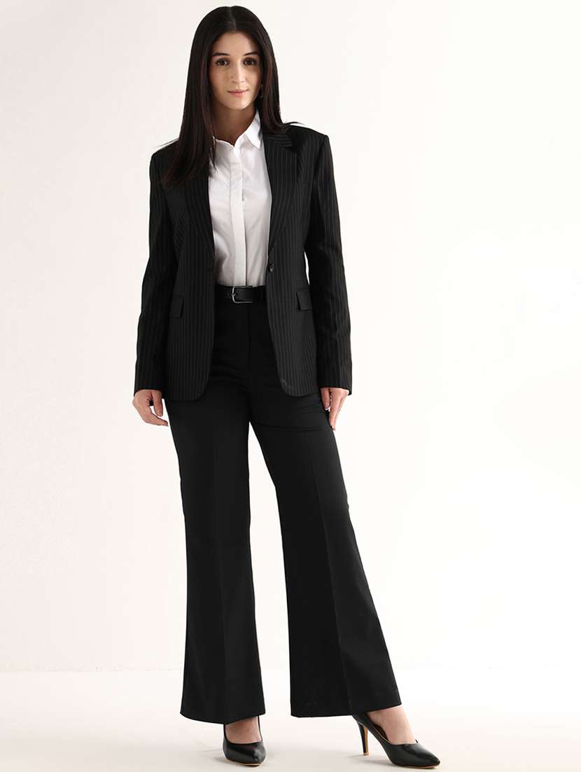 women solid mid rise bootcut trouser - 22540968 -  Standard Image - 5
