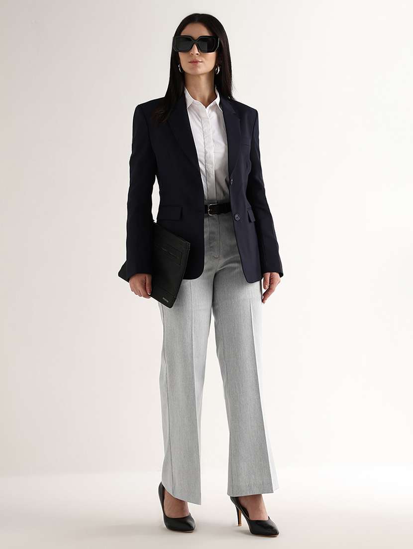 women solid mid rise bootcut trouser - 22540969 -  Standard Image - 5