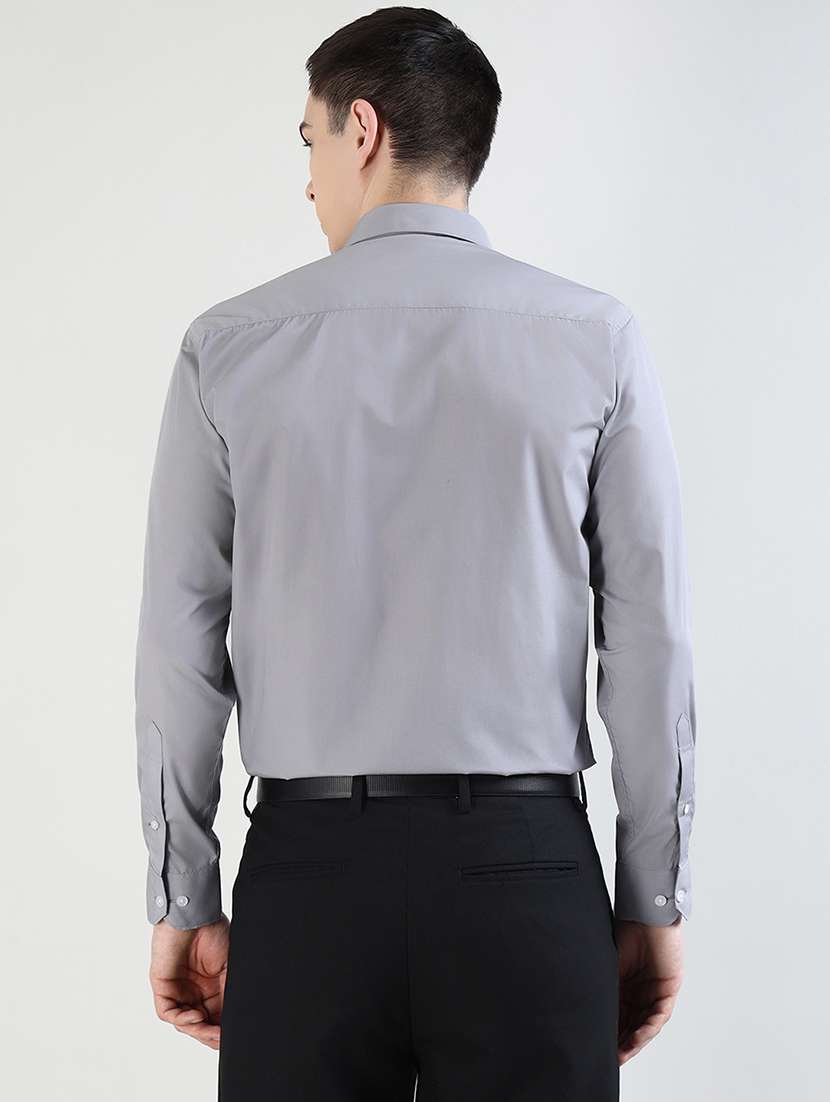 men solid long sleeve slim fit formal shirt - 22540997 -  Standard Image - 3