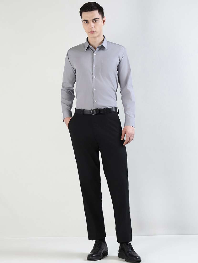 men solid long sleeve slim fit formal shirt - 22540997 -  Standard Image - 5