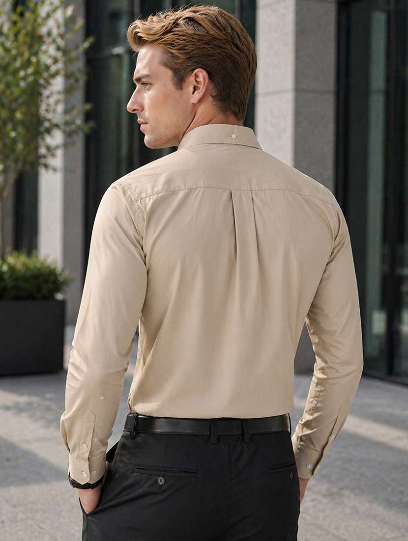 men solid long sleeve slim fit formal shirt - 22541001 -  Standard Image - 3
