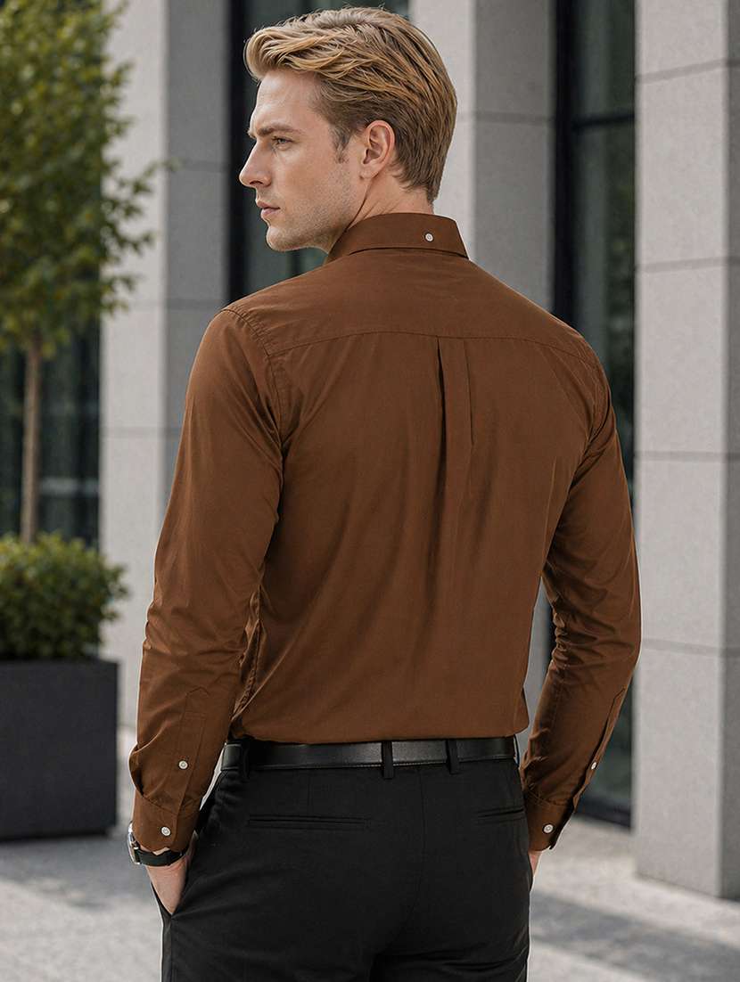 Men Solid Long Sleeve Slim Fit Formal Shirt - 22541003 -  Standard Image - 3