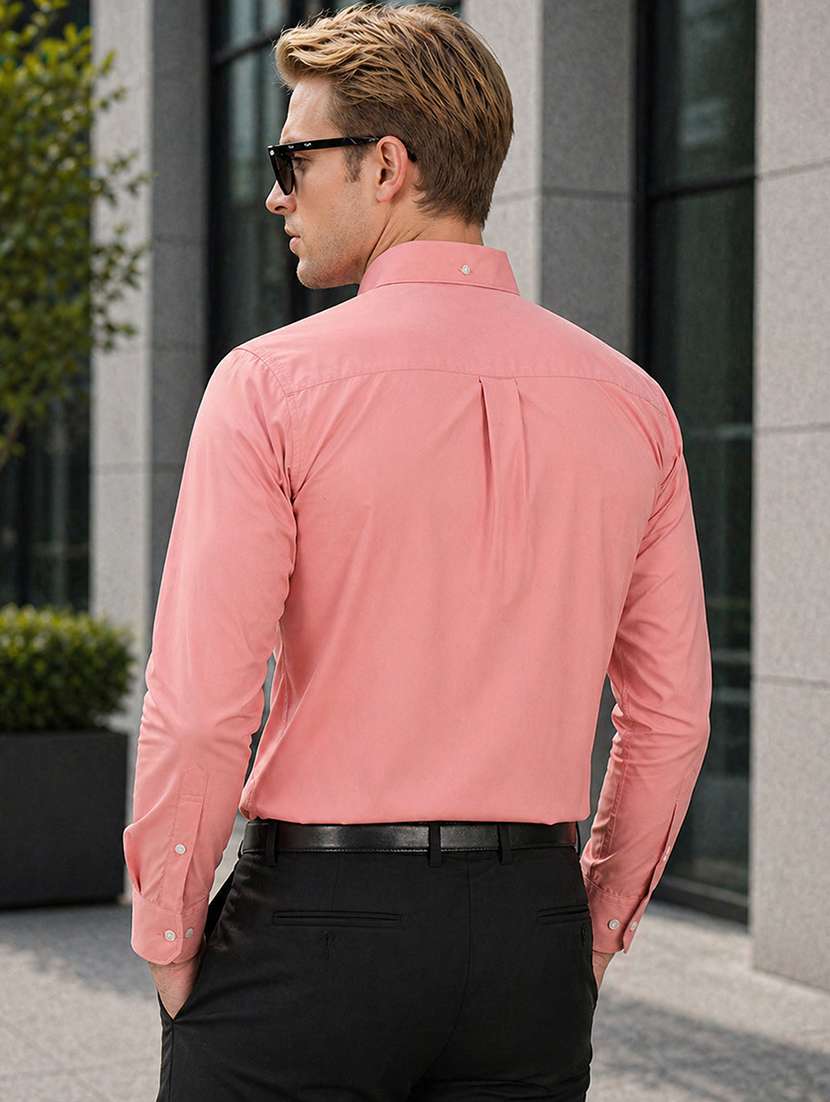 men solid long sleeve slim fit formal shirt - 22541004 -  Standard Image - 3