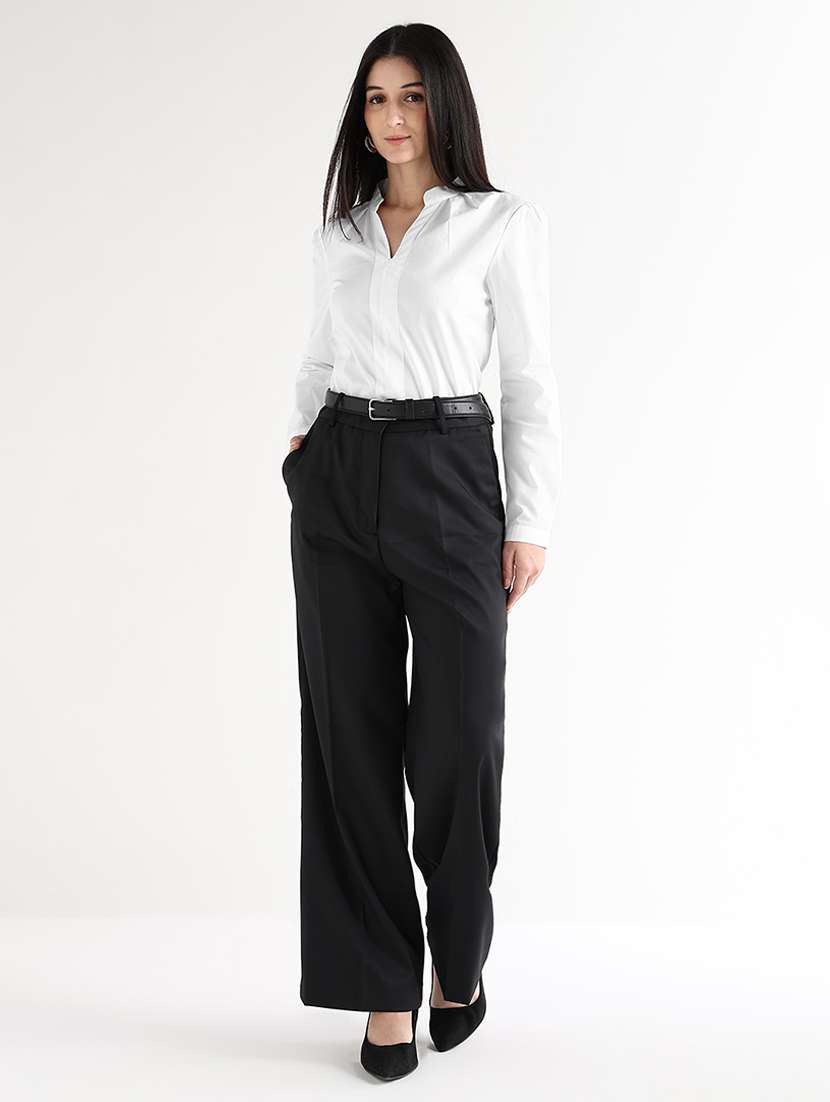 women solid mandarin neck regular top - 22541012 -  Standard Image - 5