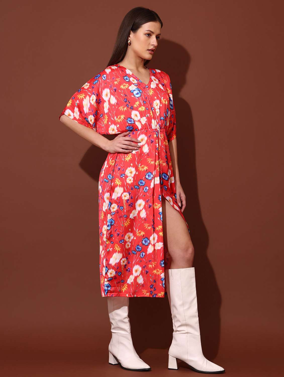 women printed v neck sheath dress - 22541039 -  Standard Image - 3