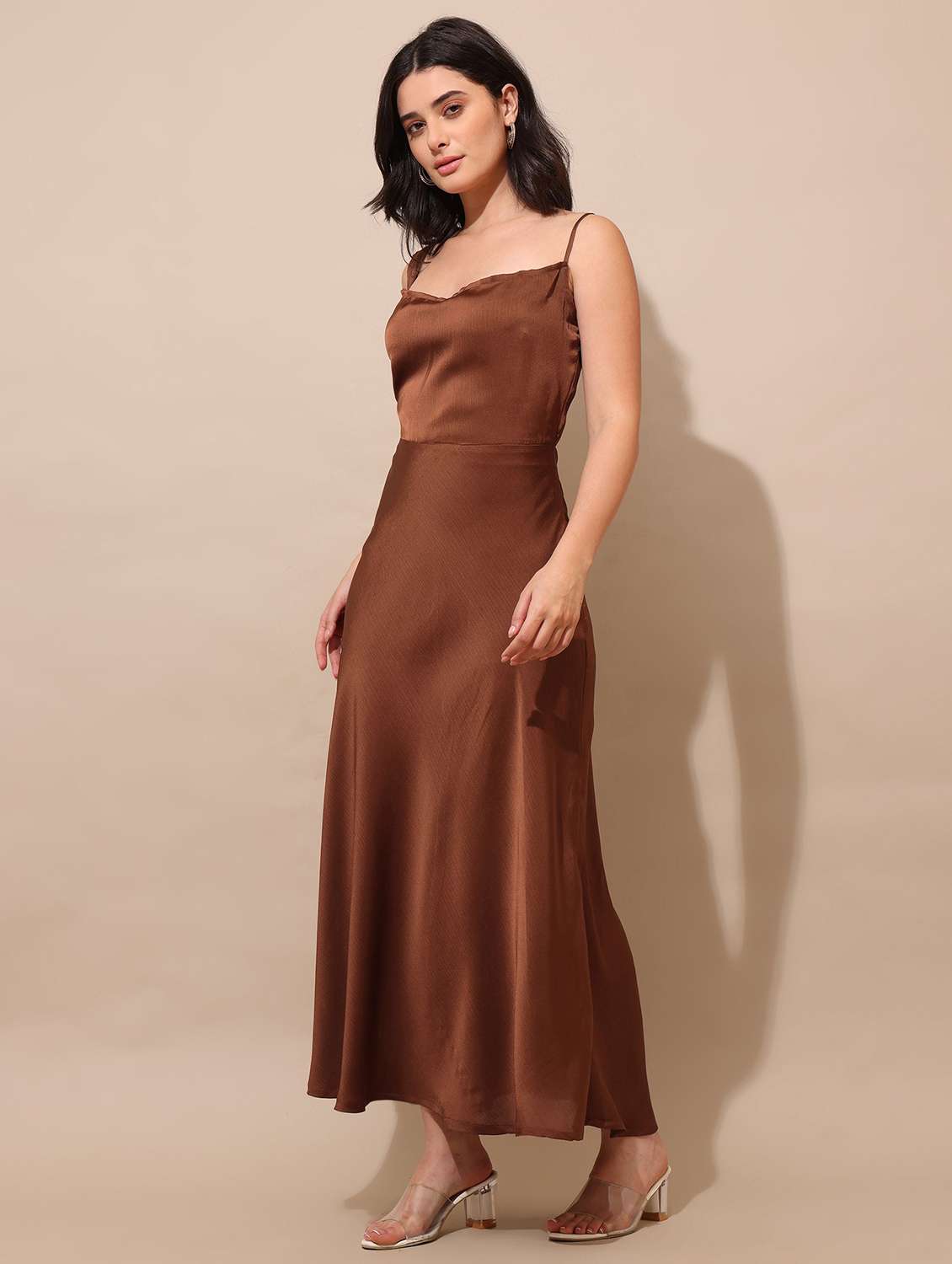 women solid shoulder strap a-line dress - 22541068 -  Standard Image - 3