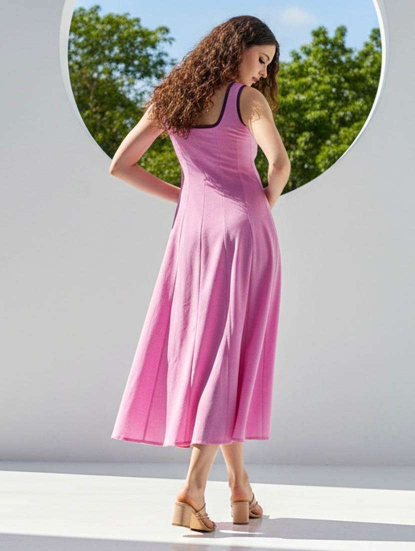 Women Solid Sleeveless Fit And Flare Dress - 22541168 -  Standard Image - 3