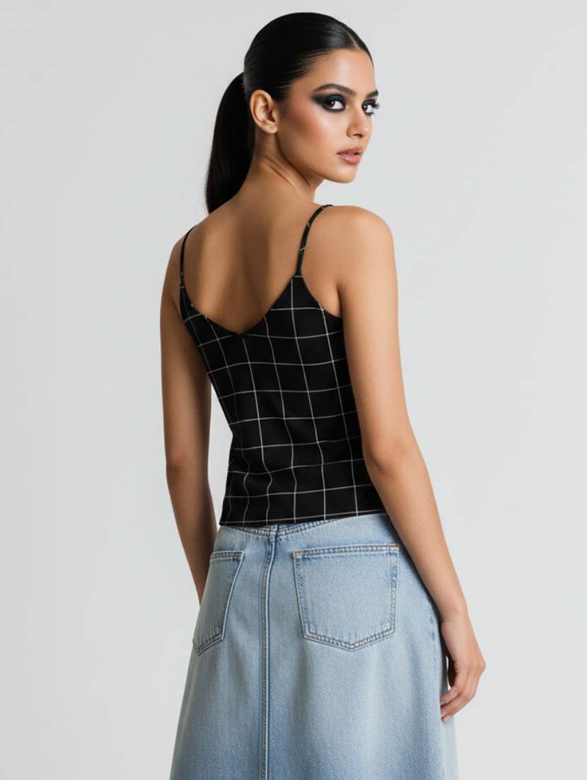 Women Printed Shoulder Strap Crop Top - 22541213 -  Standard Image - 3