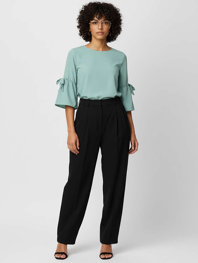 women solid round neck regular top - 22541216 -  Standard Image - 5