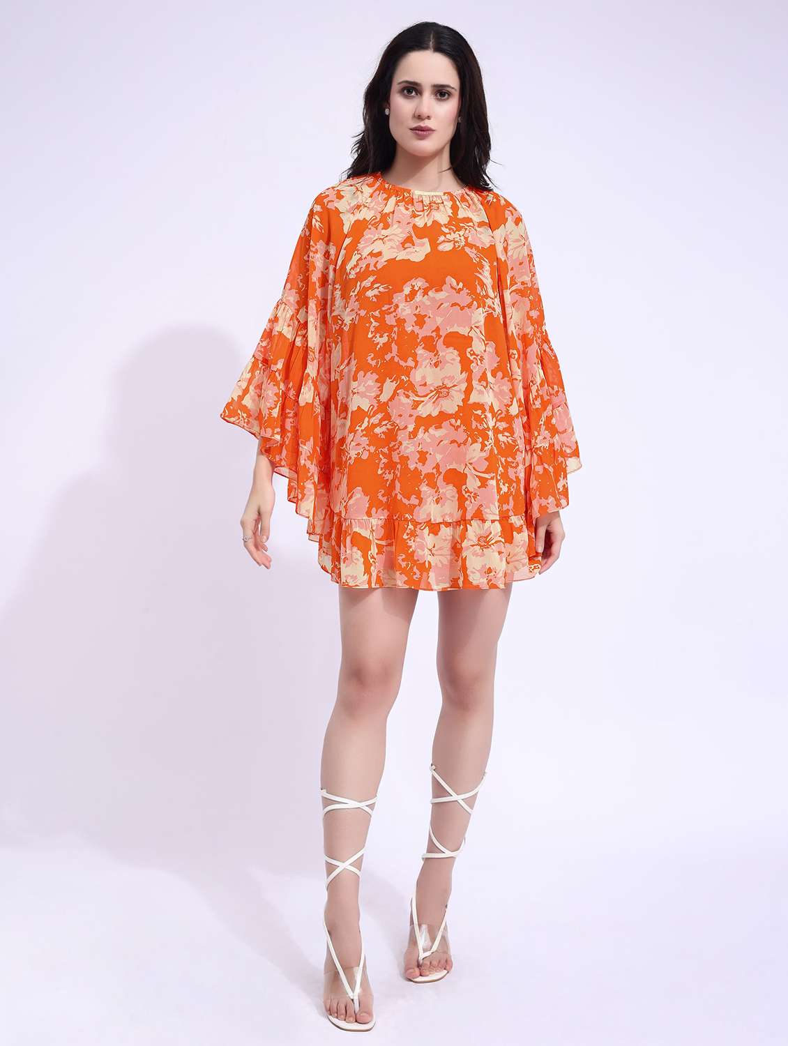 women printed round neck tiered dress - 22541306 -  Standard Image - 3