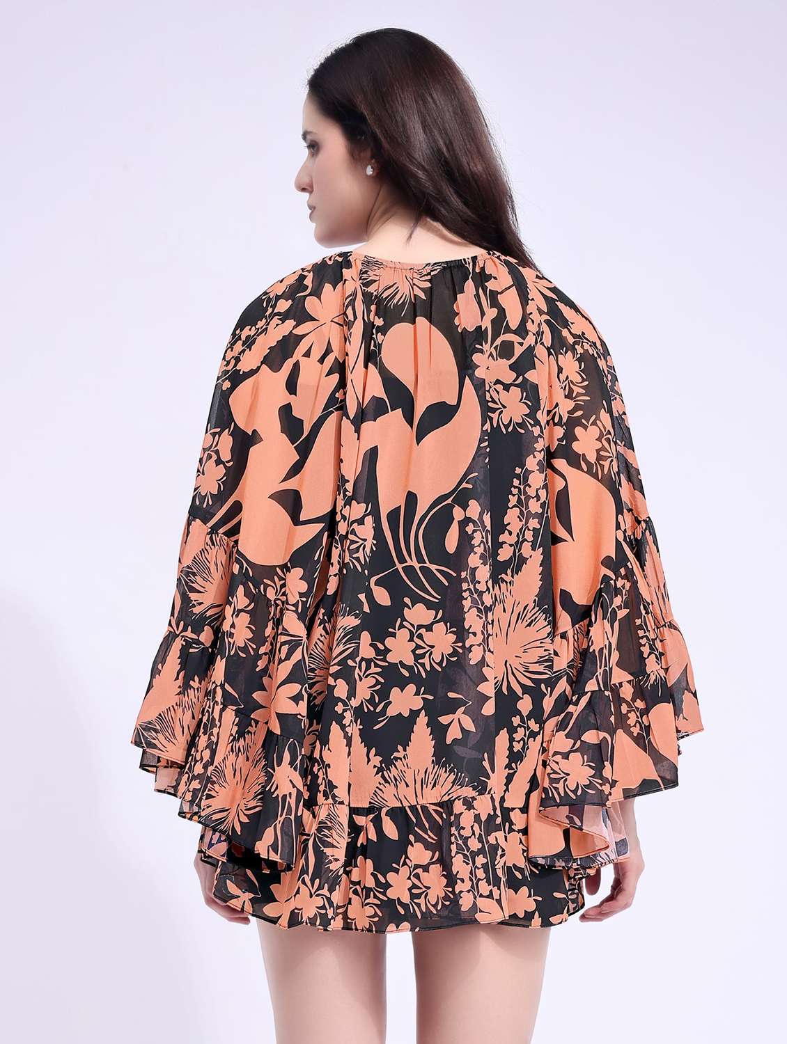 women printed round neck tiered dress - 22541307 -  Standard Image - 3