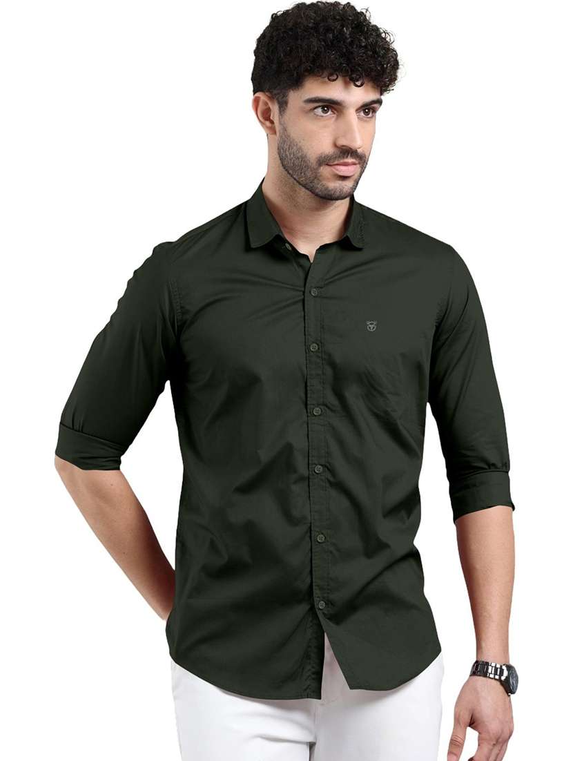 men solid long sleeve regular fit casual shirt