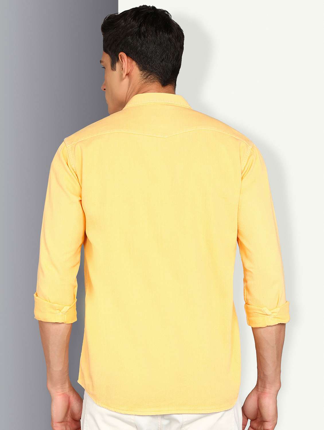 Men Solid Long Sleeve Regular Fit Casual Shirt - 22541382 -  Standard Image - 3