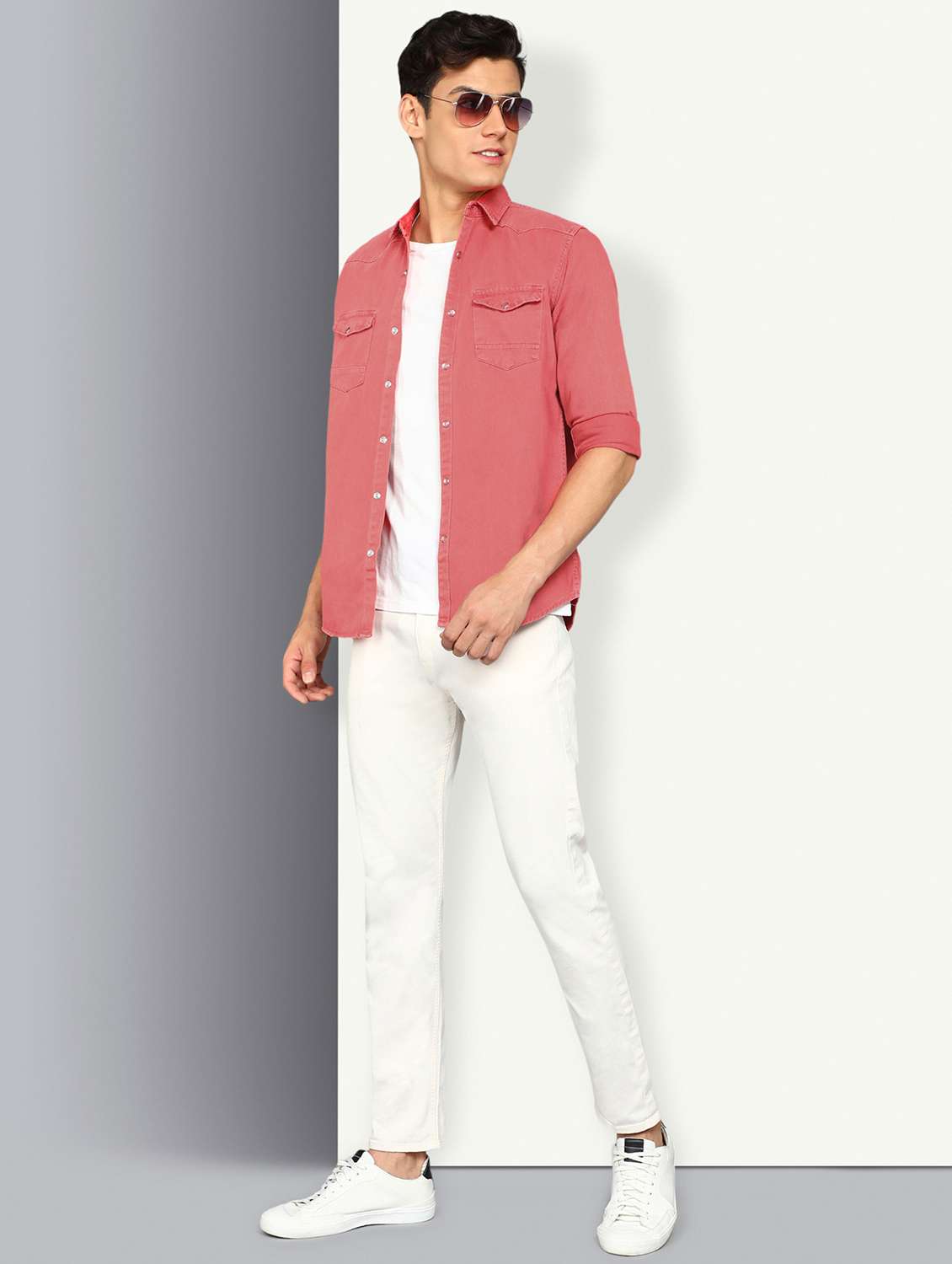 Men Solid Long Sleeve Regular Fit Casual Shirt - 22541383 -  Standard Image - 5