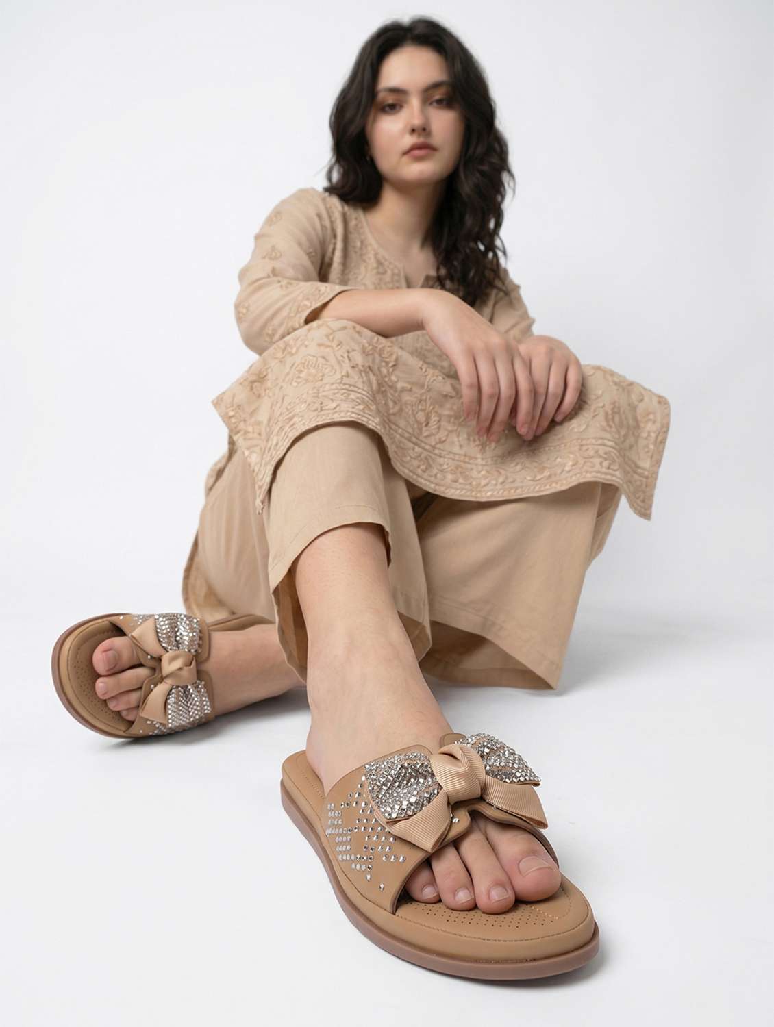 women embellished slip on flats - 22541893 -  Standard Image - 5
