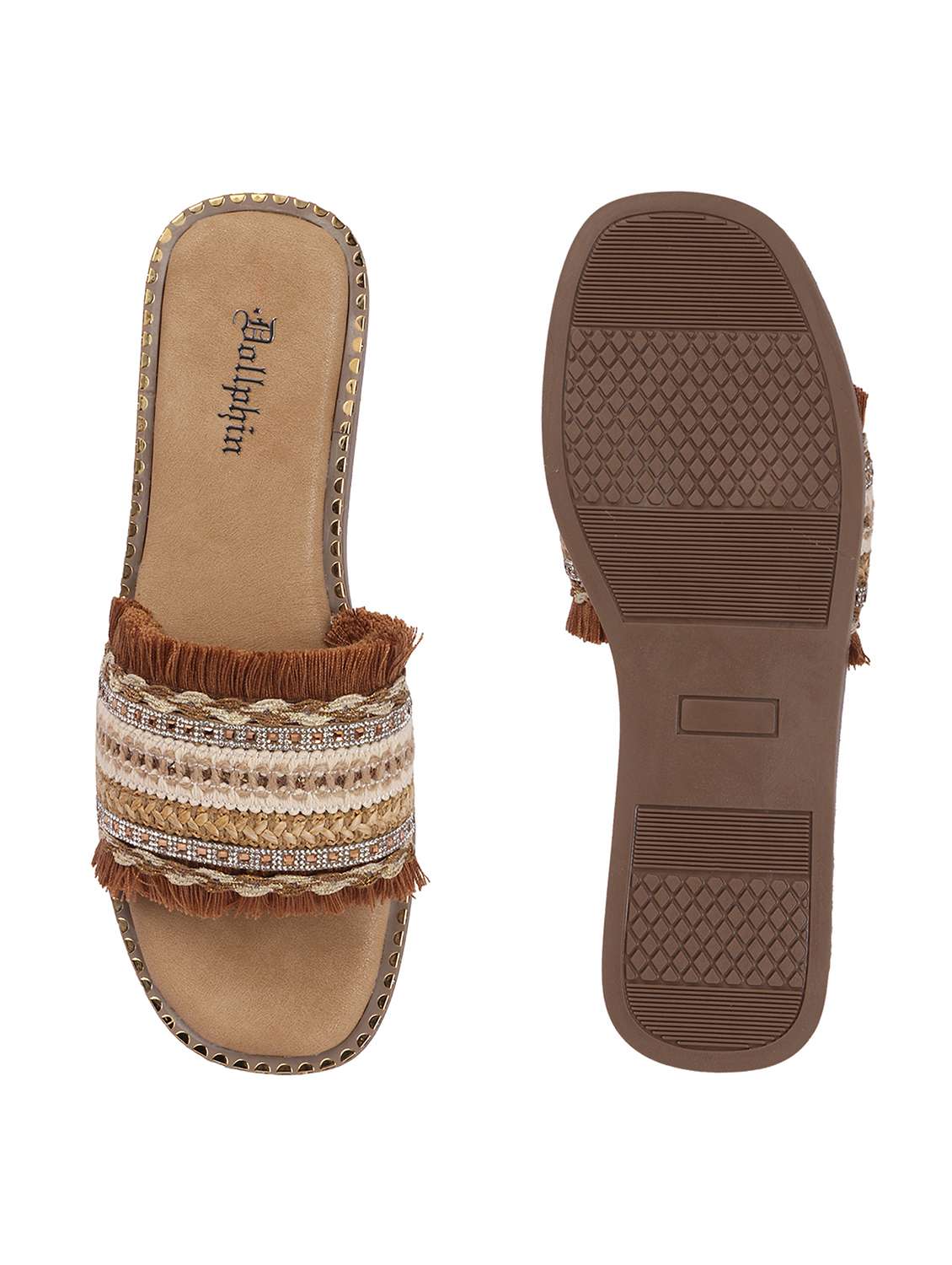 women embellished slip on flat - 22541899 -  Standard Image - 3