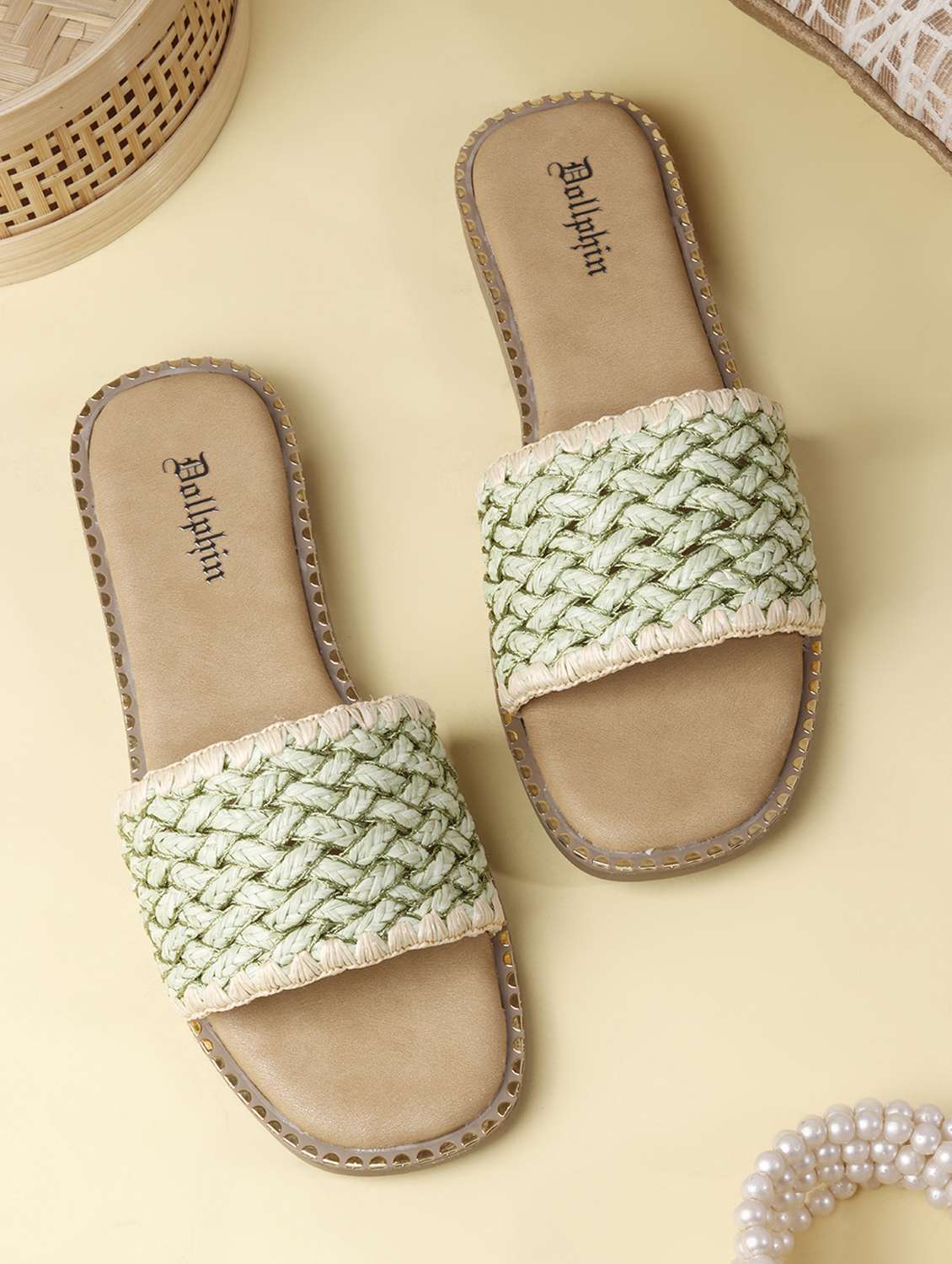 women textured slip on flat