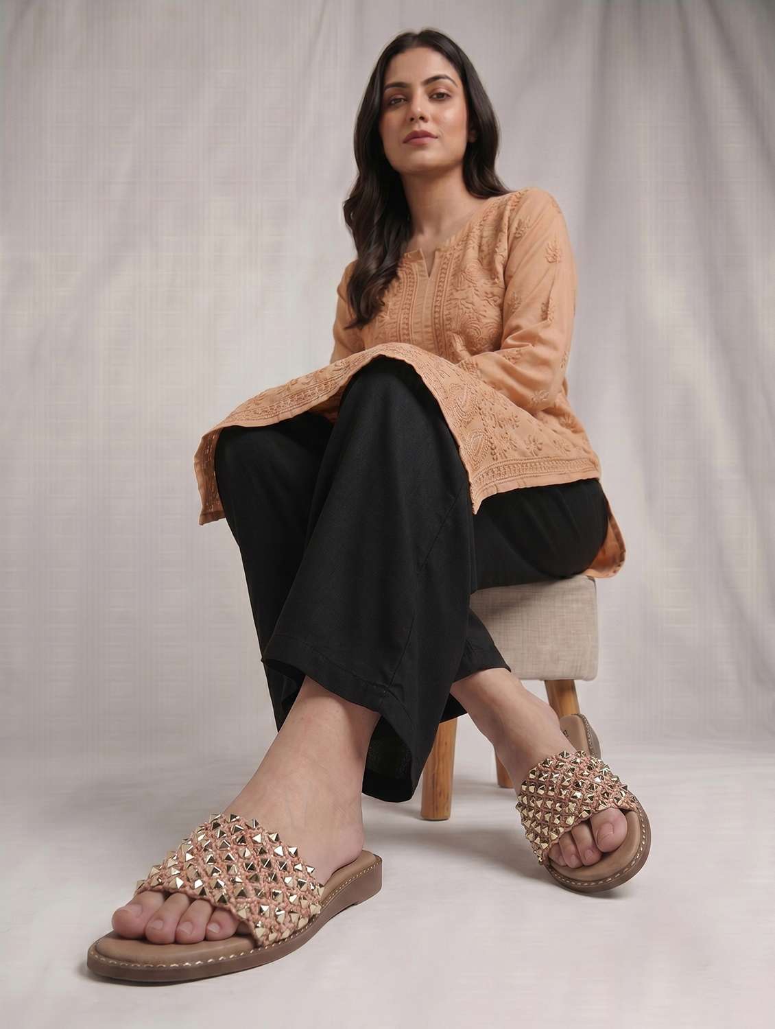women embellished slip on flat - 22541905 -  Standard Image - 5