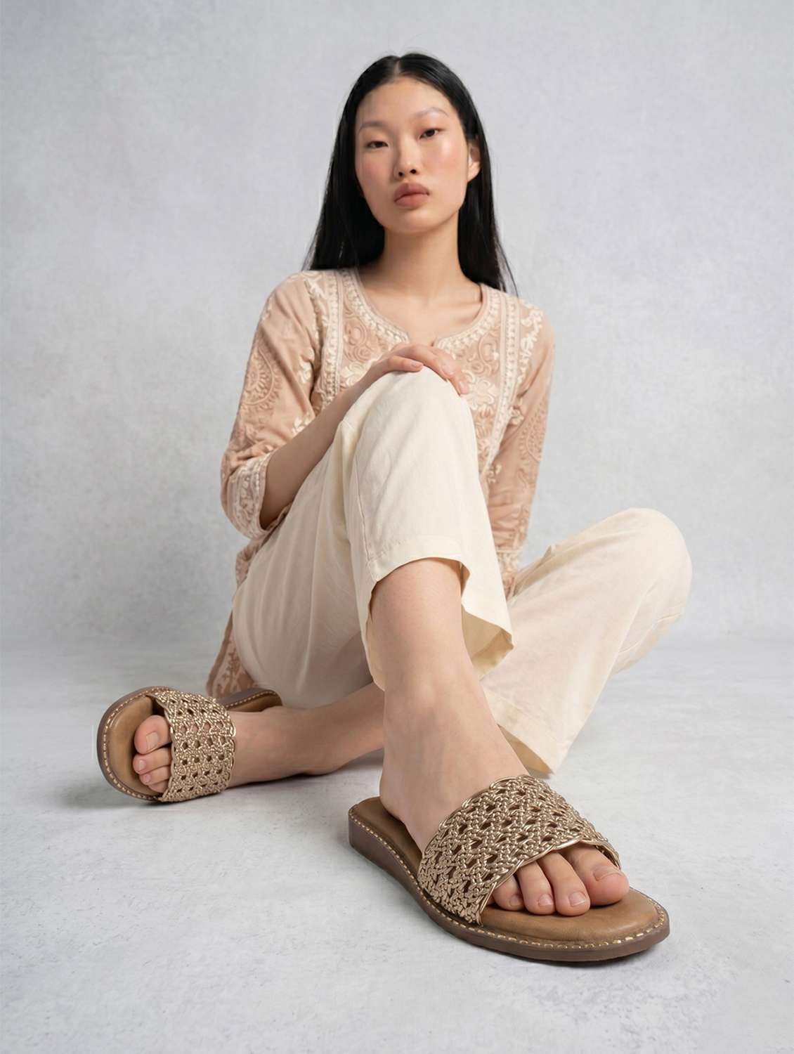 women textured slip on flat - 22541906 -  Standard Image - 5