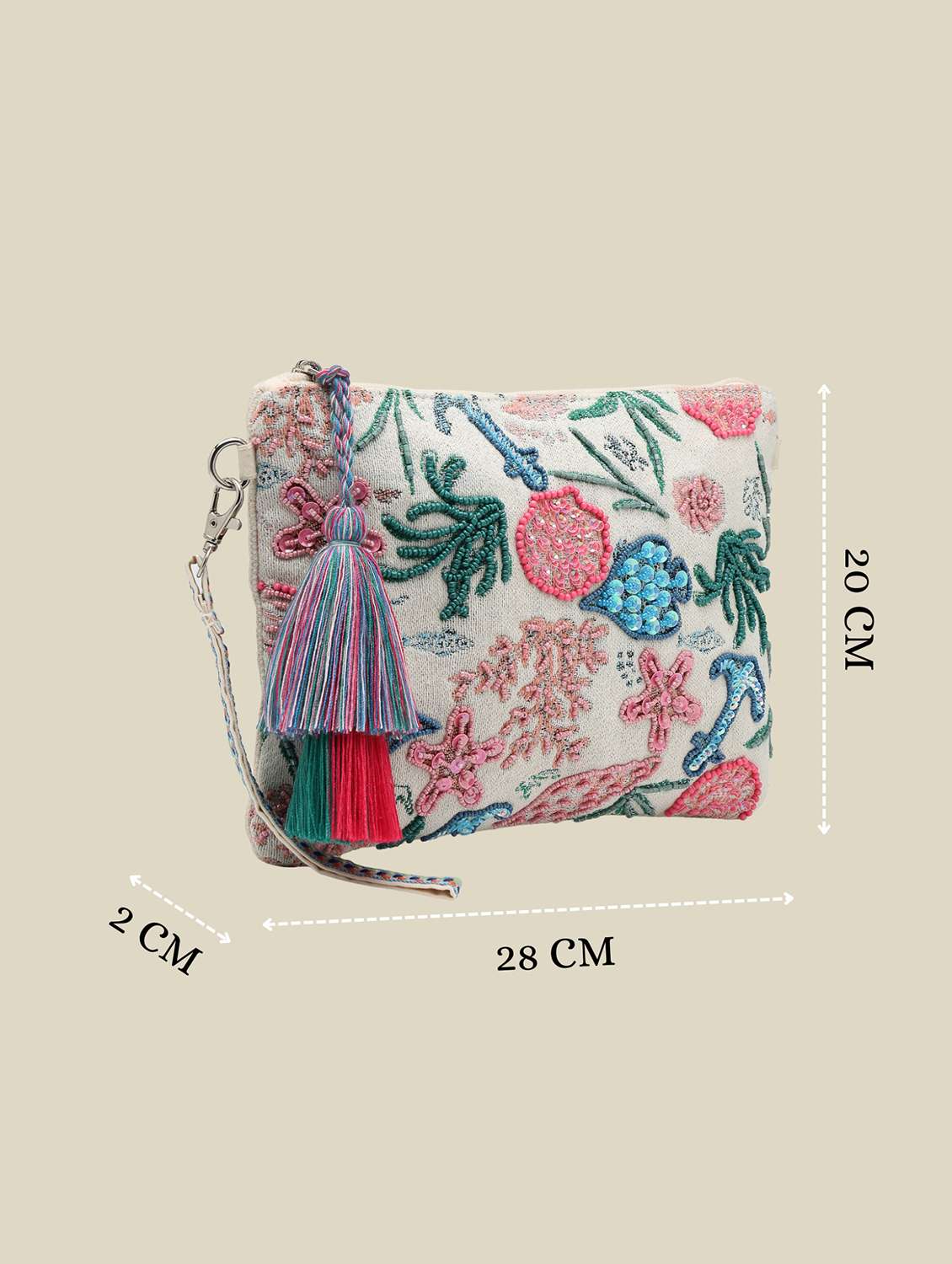 anekaant cotton off white sling bag with embroidery - 22541932 -  Standard Image - 3