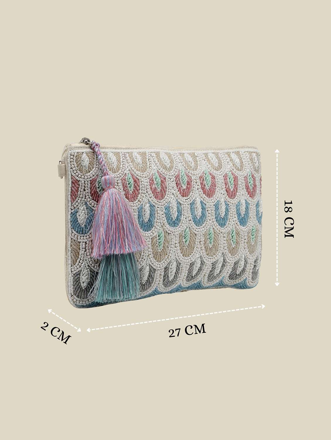 anekaant off white canvas embellished sling bag - 22541933 -  Standard Image - 3