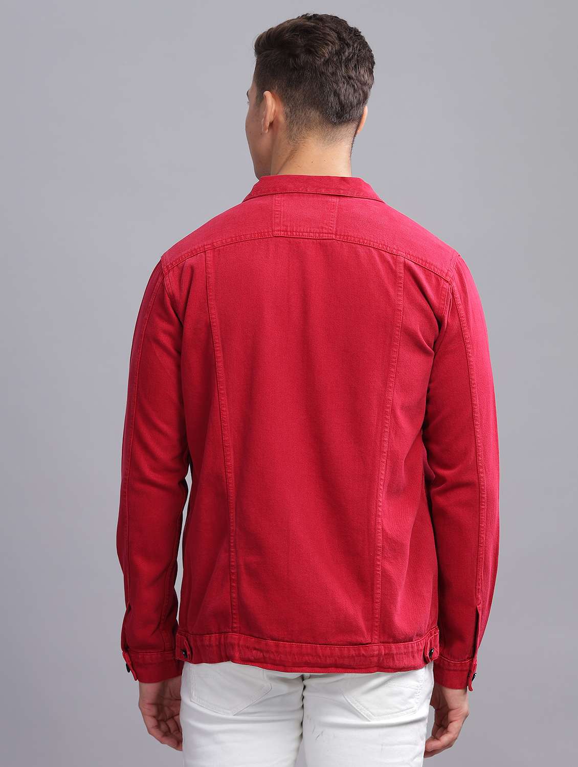 men solid long sleeve regular fit denim jacket - 22541941 -  Standard Image - 3