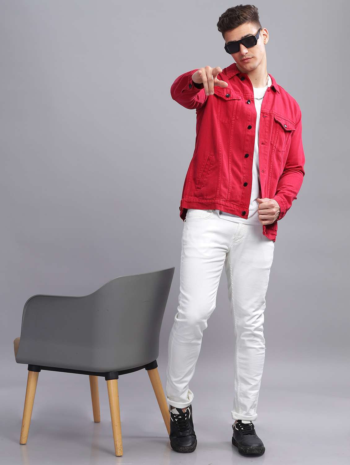 men solid long sleeve regular fit denim jacket - 22541941 -  Standard Image - 5