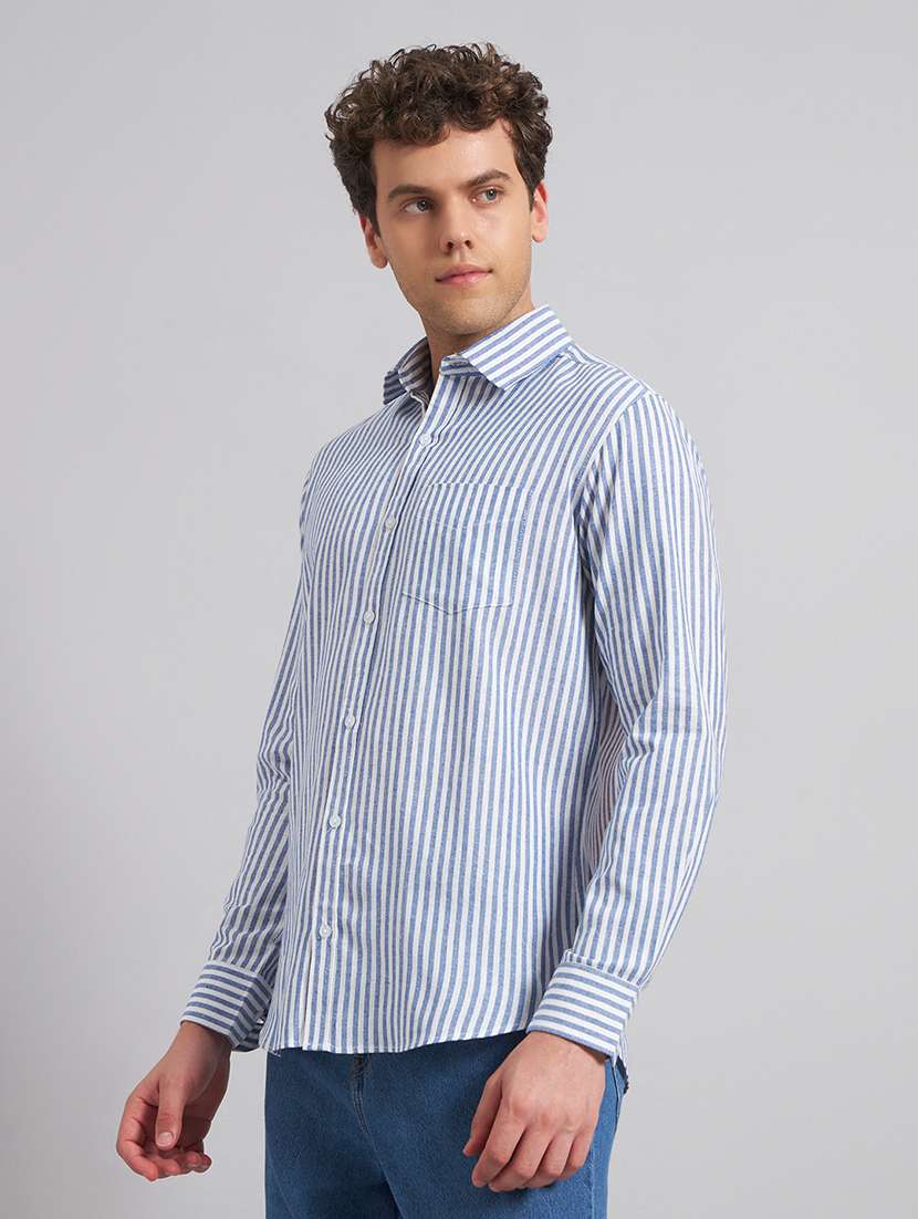 Men Striped Long Sleeve Regular Fit Casual Shirt - 22541951 -  Standard Image - 3