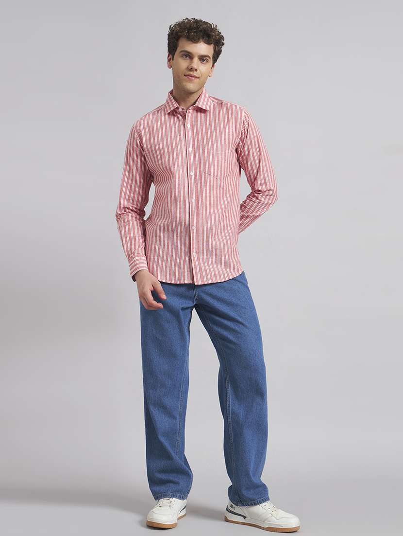men striped long sleeve regular fit casual shirt - 22541953 -  Standard Image - 5