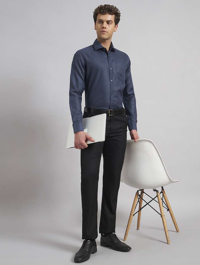 men solid long sleeve slim fit formal shirt - 22541955 -  Standard Image - 5