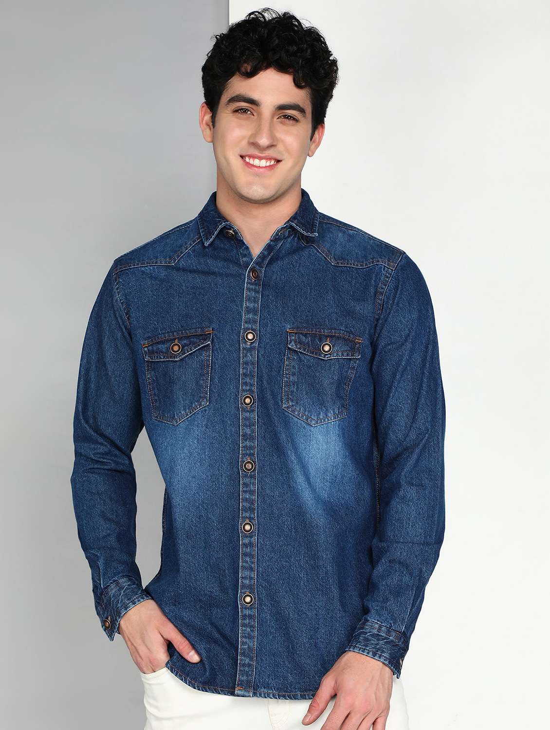 men solid long sleeve regular fit casual shirt