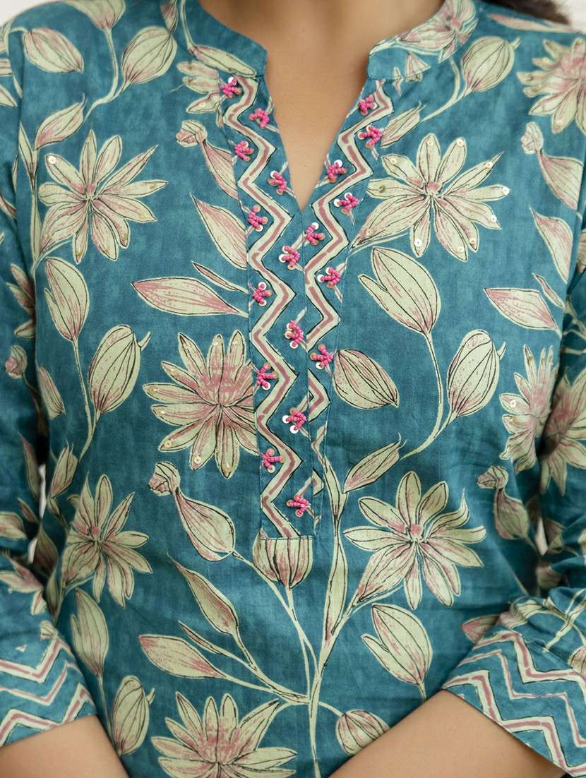 women printed three quarter sleeve kurta pant with dupatta set - 22542003 -  Standard Image - 5
