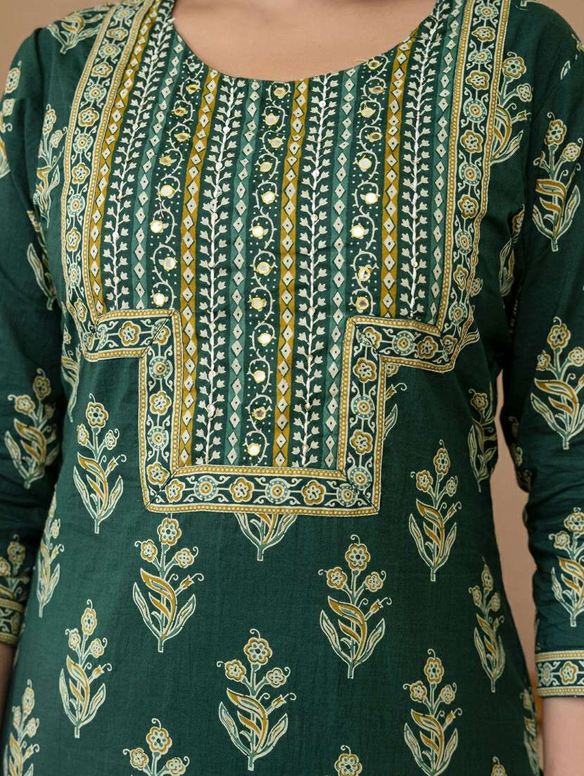 Women Printed Three Quarter Sleeve Kurta Pant With Dupatta Set - 22542015 -  Standard Image - 5
