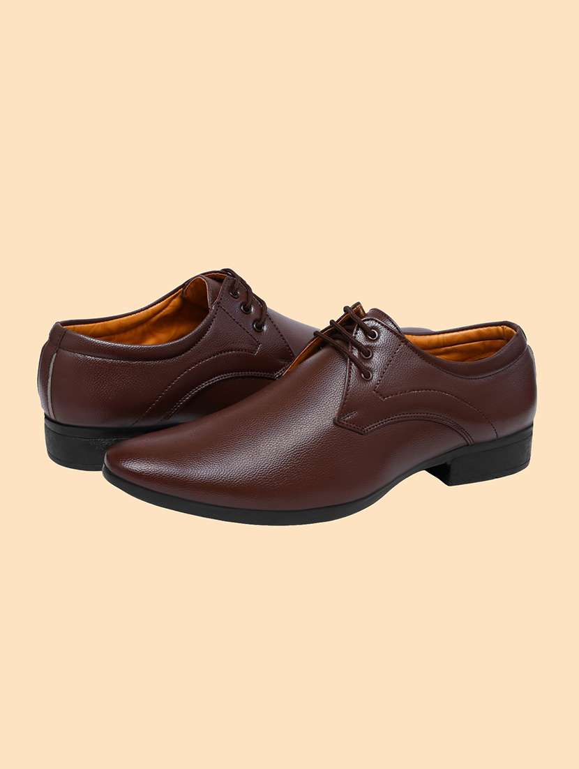 men solid lace up oxford shoes - 22542060 -  Standard Image - 3