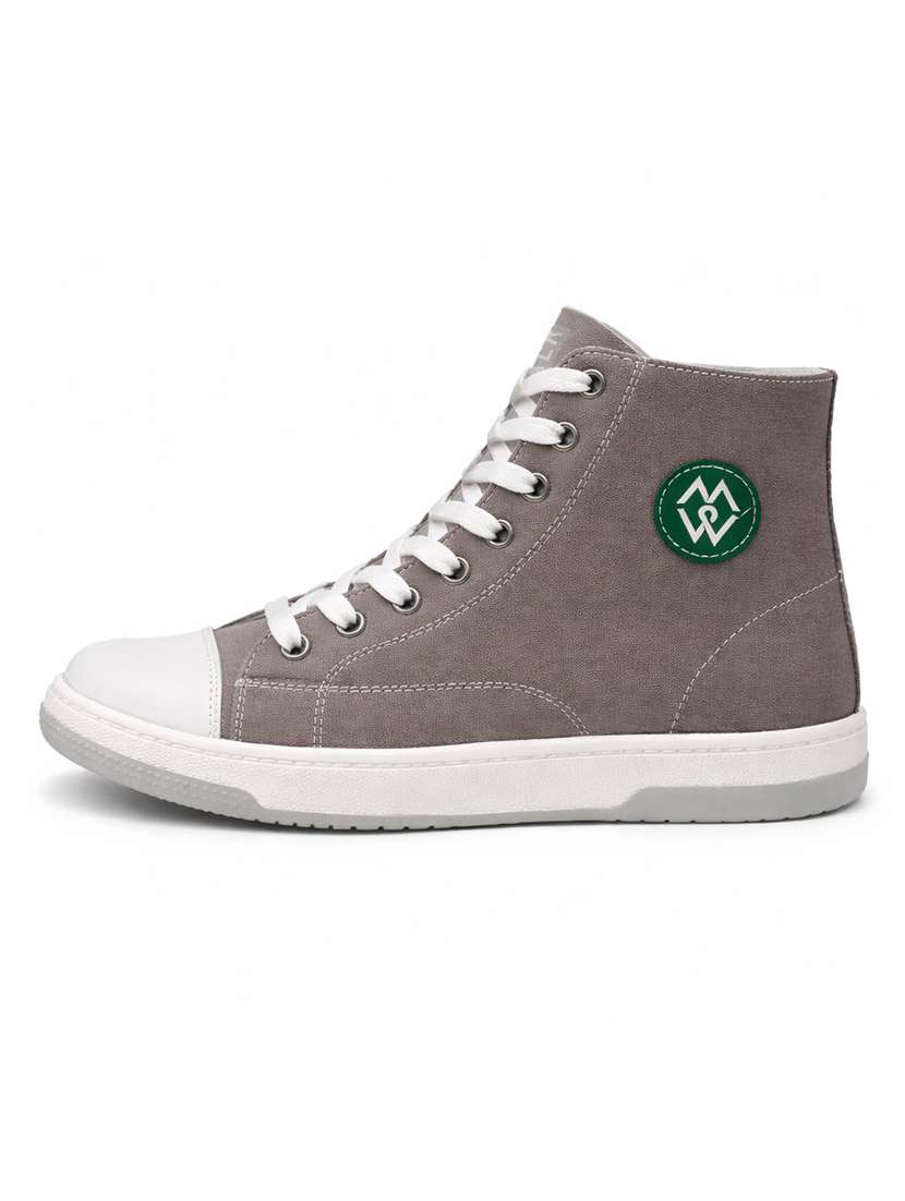 men solid lace up high ankle sneakers - 22542083 -  Standard Image - 3